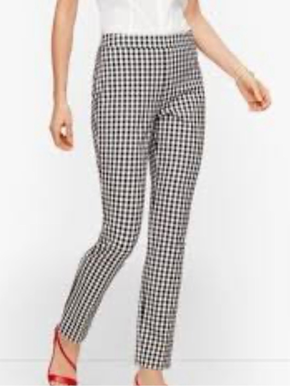 NWT Calypso St. Barth Black and White Gingham Slim Ankle Trousers Sz 2
